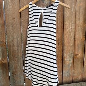 BANANA REPUBLIC Women’s White Black Striped Sleeveless Racerback Tank Top XS